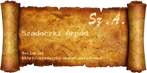 Szadeczki Árpád névjegykártya