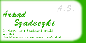 arpad szadeczki business card