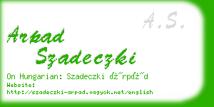 arpad szadeczki business card